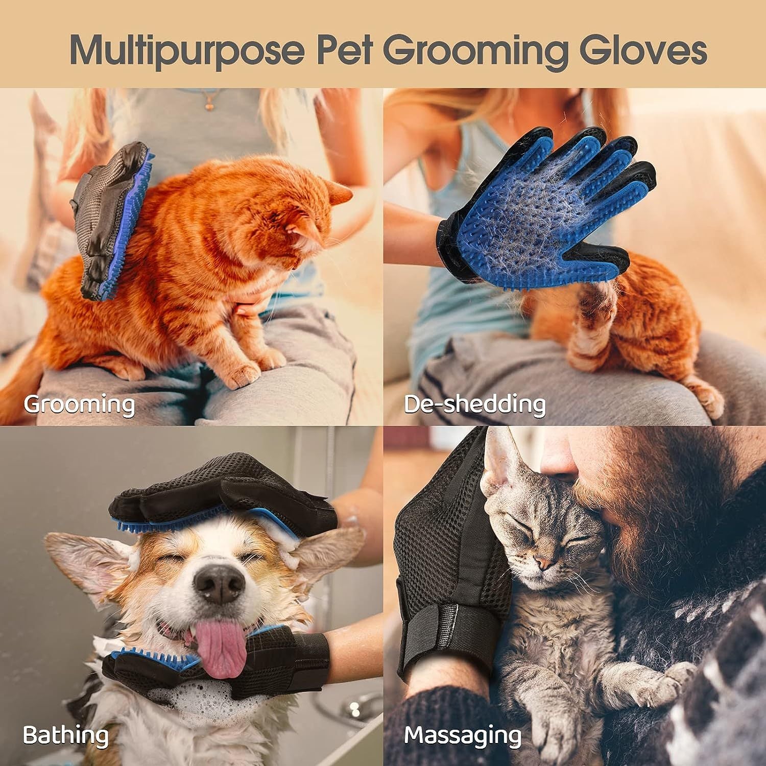 Upgraded Pet Grooming Gloves™